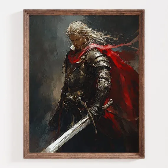 中世纪骑士油画风格描绘王者殿堂的骑士精神